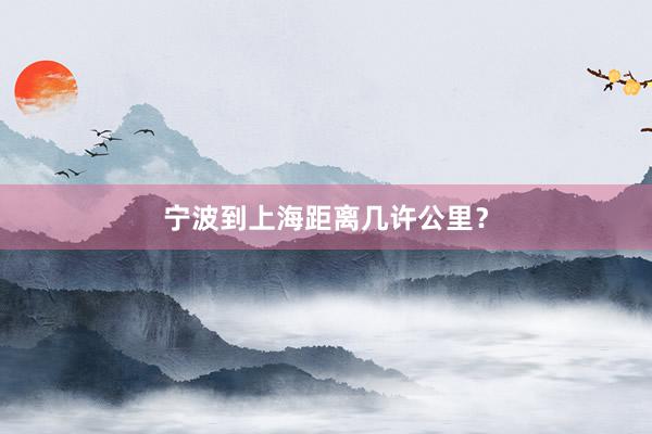 宁波到上海距离几许公里？